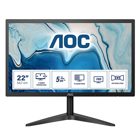 AOC - AOC 22B1HS 22inch IPS Ultra Slim Frameless Monitor-AOC 22B1HS  22inch IPS Ultra Slim Frameless Monitor